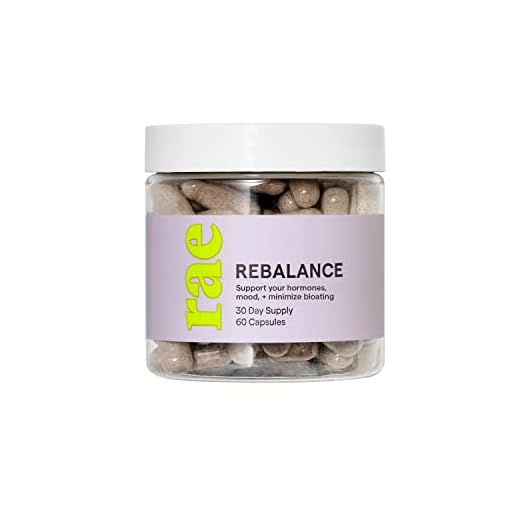Rae Wellness Rebalance - Hormone Support with Vitamins A, C, E, St. John's Wort, Digestive Enzymes and More - Menstruation Support Supplement - Vegan, Non-GMO, Gluten-Free - 60 Caps (Pack of 1)