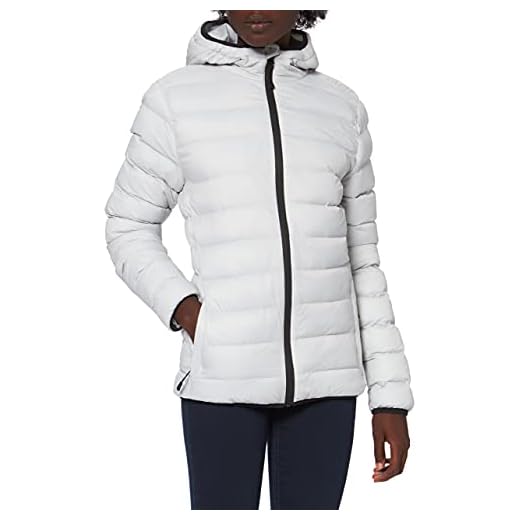 MERAKI Anorak Mujer con Cuello Alto, Plateado (Silver), X-Small