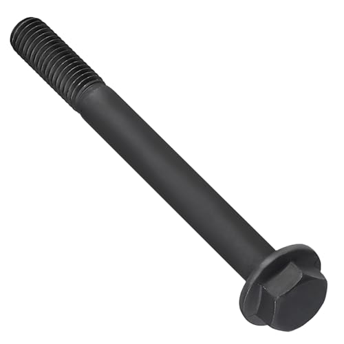 Image of M14-2.0 x 60mm Flange Bolt, Hex Head Flanged Bolt 10.9 Grade High Strength- Black Oxide Finish, Partial Thread, Metric- Heavy Duty for Automotive, Machinery & Construction (4 Pcs) 4 pcs