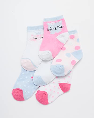 Rising Star Baby Girl Socks: Hearts, Kittens - Socks for Infant Girls (0-24M)2