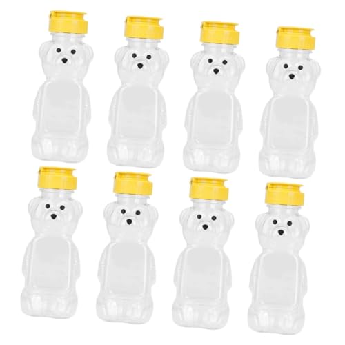 NAMOARLY 8pcs Bear Bottle Water Bottles Bear Shape Honey Bottle Creative Water Bottle Empty Bear Juice Bottle Food Packing Bottles Honey Squeeze Bottles Honey Jars Juice Bottles Plastic