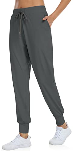Ueu Jogger Pants For Women Lightweight Comfy Workout Running Tapered Lounge Pants With Drawstring And Pockets (Mid Gray, Xxl) #TOP11
