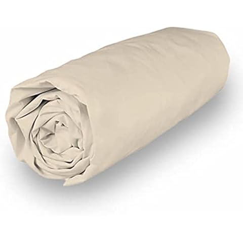 Drap Housse Percale Ecru Soleil d'ocre Cover