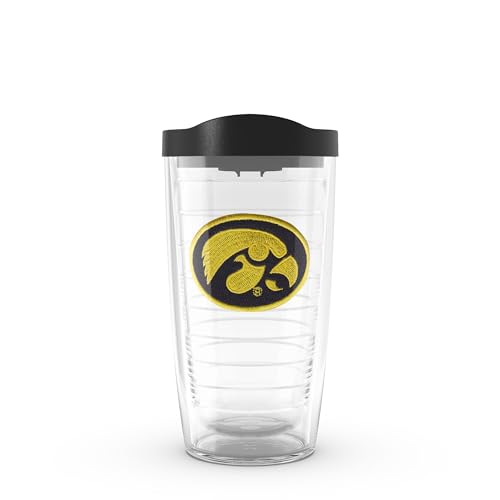 Tervis Made in USA Double Walled University of Iowa UI Hawkeyes Insulated Tumbler Cup Keeps Drinks Cold & Hot, 16oz, Primary Logo