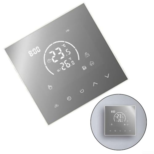 Termostato inteligente compatible con caldera eléctrica, panel de control de temperatura de montaje en pared fácil de usar con ajustes de retraso (calentamiento de agua)