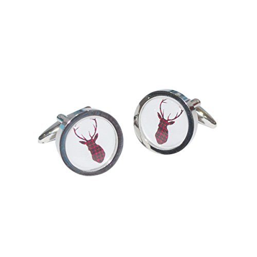Mancuernillas Royal Stewart Tartan Stag para hombre GTR miniatura 1