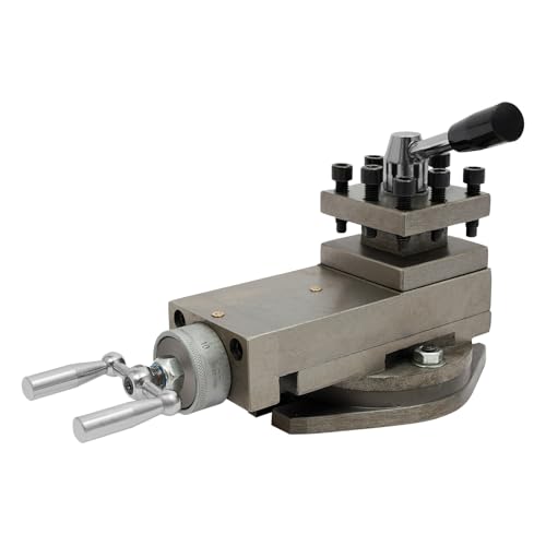 Lathe Tool Post Assembly Metal Lathe Tool Post Holder and Cross Slide for Handle Sizes of 0.47x0.47 and 0.55x0.55