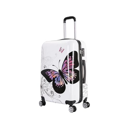 InUSA Prints PC/ABS Plastic 4-Wheel Spinner Luggage, Butterfly (IUAPC00M-BUT)2
