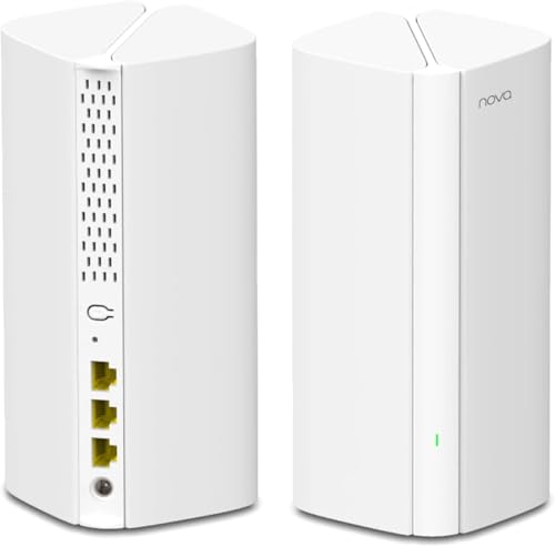Tenda Nova Mesh MX12 (2 pacotes), Mesh WiFi 6 AX3000, Router leitor de banda dupla 2,4 GHz/5 GHz, liga 60 dispositivos, controlo parental, MU-MIMO, OFDMA