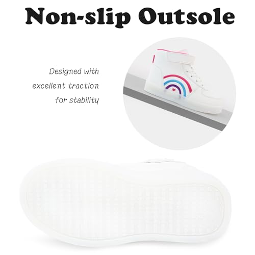 Girls High Top Sneaker Non Slip Casual Walking Lightweight Lace Up Sneakers for Little/Big Kid4