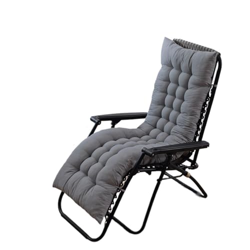 Recliner Cushion for Deckchair - Soft Rocking Chair Pads Long Garden Bench Cushions Multiple (Grey 53x170cm 1 Piece)