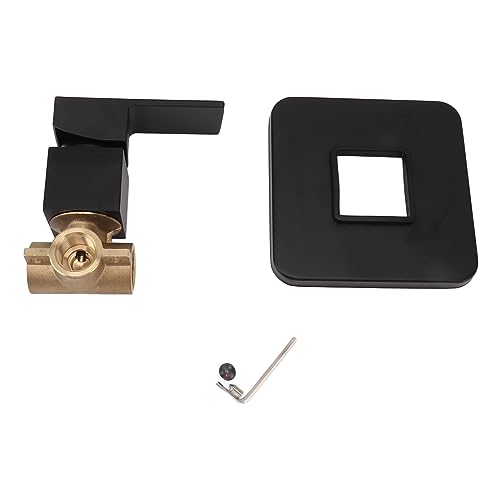 Syrisora Shower Valves Wall Mount Copper Faucet Shower Rough In Valve Bathroom Trim Kit Single Handle Tub Shower Valve Mixer Black