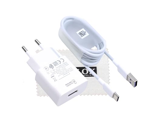 Caricabatterie originale Huawei HW-100225E00 per Huawei Nova 2, Nova 2 Plus, 2S, Nova 3, 5T, 5Z, Nova Plus, P Smart 2021 22.5W Super Charge Power Supply con panno di pulizia Shlok