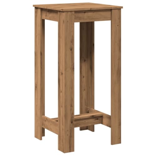 Table de bar chêne artisanal 51x50x103,5 cm bois d ingénierie