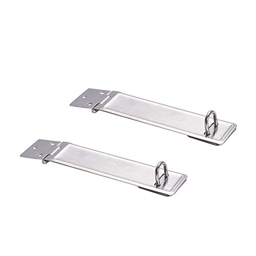 MroMax ドア掛け金ラッチ ドアボルトラッチ スライドラッチ ステンレス製 ドア留め スレンレススチール 南京錠留め金 Stapleパーツ ドア後付け ロックシフトゲートラッチ 安全ドアロックボタン ドア用 シルバートーン 長さ116mm 幅30mm 2個入り