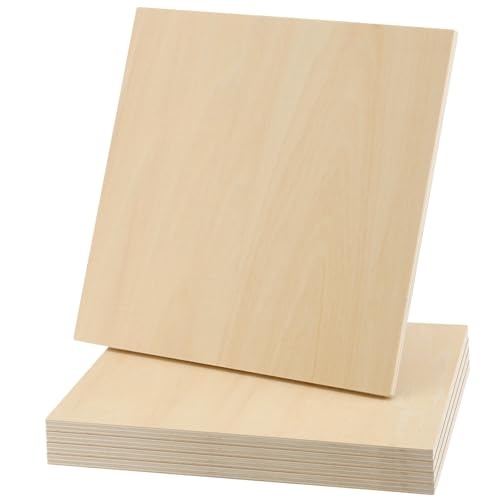 ZOENHOU Lot de 5 plaques de contreplaqué - 30 x 30 x 6 mm - En bois de tilleul - Carrées non laquées - Pour bricolage, artisanat, modèles, gravure, peinture