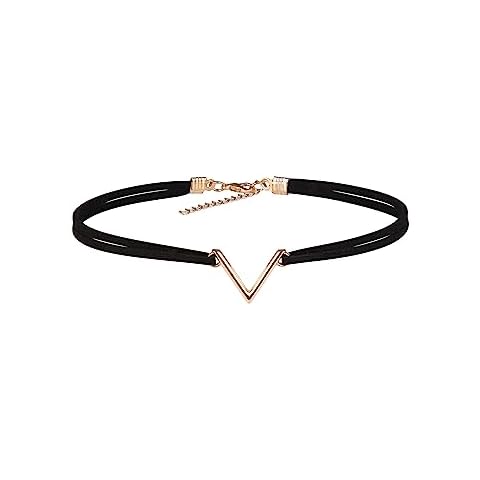 HEXALOVA Black Choker Necklace, Gothic Goth Choker, Black Leather Choker, Hippie Choker Necklace, Gothic Jewelry for Women (1) Cover
