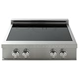 Induction Hardware 30 Inch Professional Induction Cooktop with 4 Burners, Durable Ceramic Glass, Flexible Zones, Precision Control - Stainless Steel