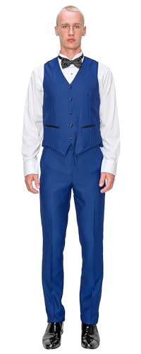 Antonio Uomo Men’s Suit Set – Slim Fit Tuxedo Blazer Solid Jacket Vest Pants Formal Business Wedding Party Prom Dress Suits2