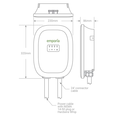 Emporia EV001 Level 2 Ev Charger - Nema 14-50 Evse W/ J1772 Charger - 48 Amp Ev Charger Level 2, 240V Wifi Enabled Electric Vehicle Charging Station thumb #5