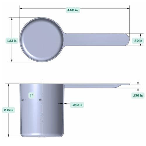 Image of 1 /3 Cup (80 mL | 2.7 Oz.) Long Handle Plastic Measuring Scoop for Coffee, Protein Powder, Pet Food, Spices, Grains, Dry Goods - Food-Grade BPA-Free (Pack of 5)