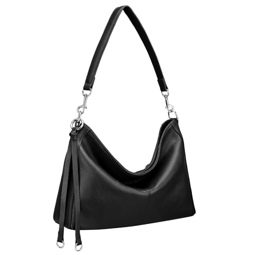Image of befen Genuine Leather Hobo Bag Purses for Women, Anti Theft Leather Purse | Crossbody Purses with Built in RFID Wallet, Hobo Crossbody Bag Shoulder Handbags