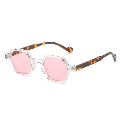 Lunettes de soleil carrées polygone rétro à verres dégradés vert bonbon pour homme et femme