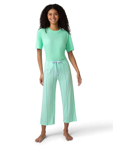 Image of HUE Women's Summer Vacation Pajama Separates, Soft, Whimsical Print Pjs with Tropical Beach Themes, Flip Flops, Cocktails