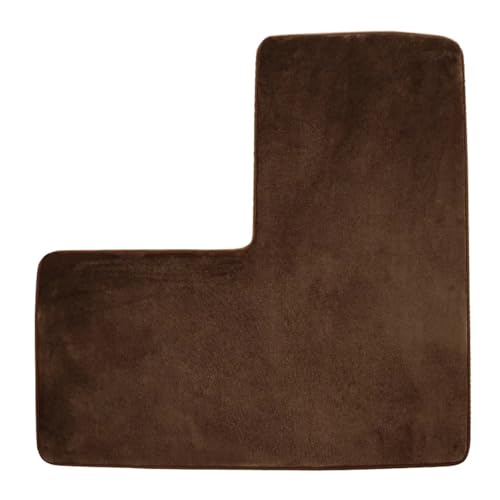YongXinMY Tapete de baño en forma de L, tapete de esquina para ducha, suave, de forro polar coral, antideslizante, absorbente de agua, lavable para ducha, bañera, inodoro, uso doméstico y spa (color