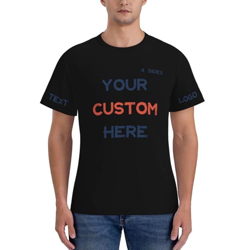 Custom T Shirts 4 Side Prints Funny Shirts for Men Customized T Shirts with Logo Text Image2