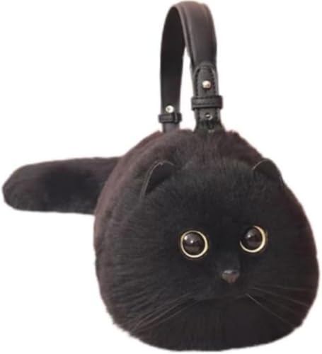 [GEBYUI] 猫 リアル女性 ショルダーバッグ ふわふわ ギフト 猫好き オーナメント 癒しのサムネイル