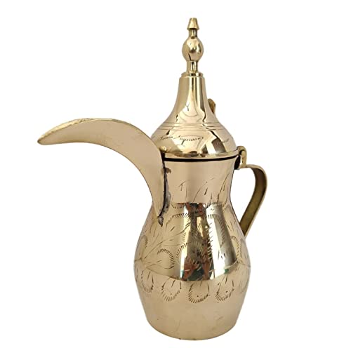 Brass Arabic Coffee Pot with Golden Finish