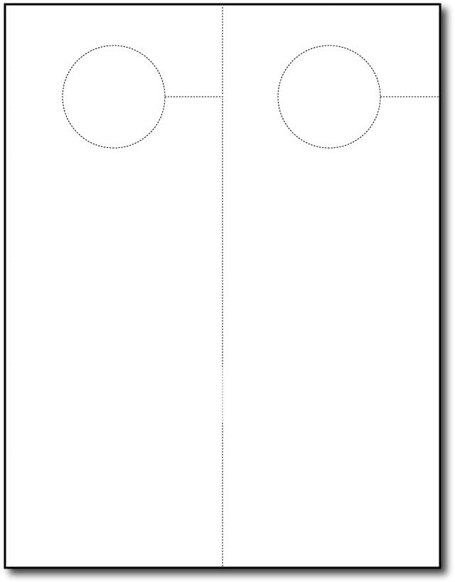 Printable Door Hangers Signs for Business (4.25 x 11) - Blank Door Hangers - 80lb Cover White - Printer Compatible (Semi-Laser Gloss)