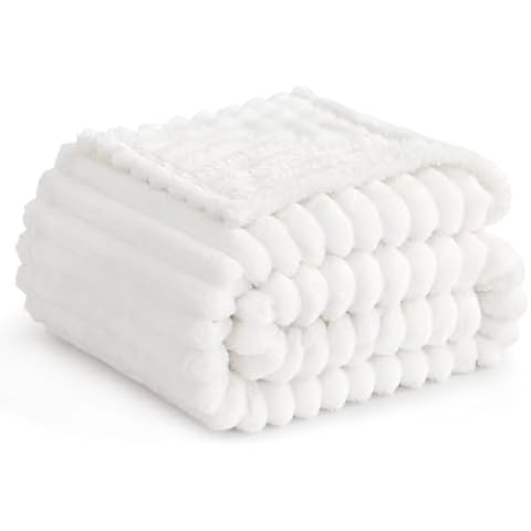 RUIKASI Soft Fleece Blanket - Luxury Ribbed Throw Cover