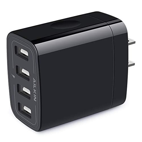 Image of AILKIN 4.8A 4-Port USB Plug Cube Brick Charging Box Wall Charger - 2-Pack, Compatible with iPhone 15 /14 /13 Pro Max, Samsung Galaxy S23 /S22 /S21 /S20