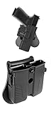 OWB Paddle Holster for Glock 19 19X 23 32(Gen 1 2 3 4 5)+Universal Magazine Holster fit 9mm .40 .45