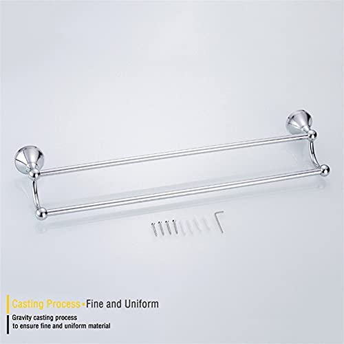 Toallero doble, soporte para toallas de pared que ahorra espacio para baño y cocina, barra de toalla de acero resistente para el hogar y el hotel