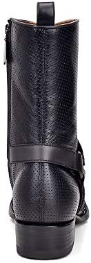 Cuadra Bota de Hombre en Piel Pitón Genuina y Piel Bovina con Cremallera :  Ropa, Zapatos y Joyería - Amazon.com