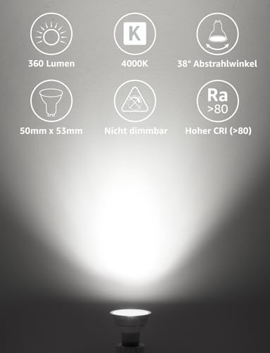 Lepro Energieklasse A GU10 LED Neutralweiß, 2W 360 LM, Nicht Dimmbar – Ansicht 2