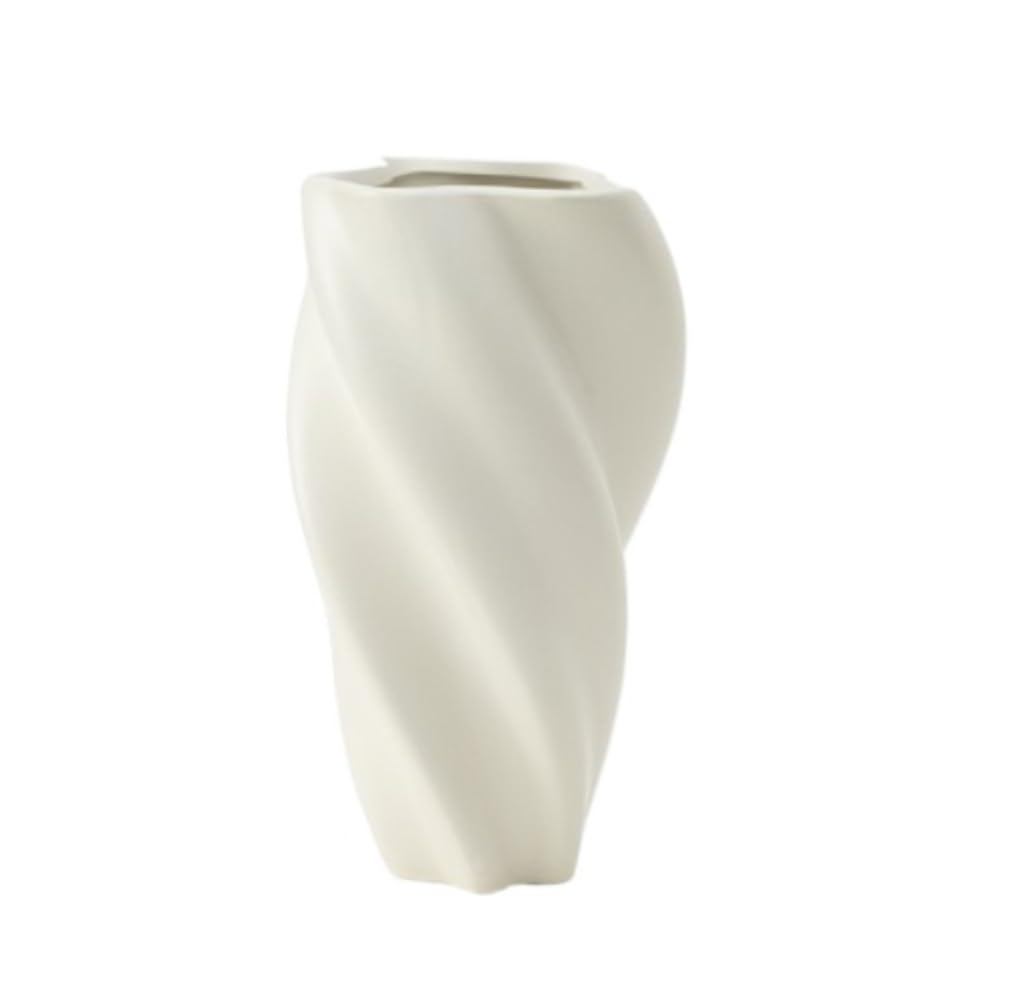 Vase, Vase Flowers Ceramic Handmade Frosted Nordic Style Modern Vases For Pampas Grass Centerpieces For(White)