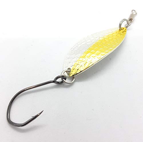 Prime Lures Casting Fishing Spoons 4 Pack. Real Silver. Slays Salmon, Steelhead, Bass, Trout. Great Action… (Silver/Brass, Silver/Copper, 2/5Oz) #TOP1