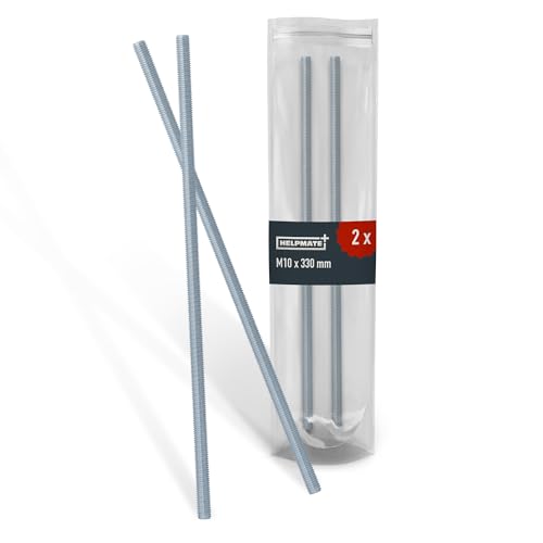 HELPMATE – Varilla roscada M10 x 330 mm de acero inoxidable A2 – 2 piezas de varilla roscada métrica completa –...