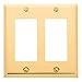 Baldwin Estate 4741.030.CD Square Beveled Edge Double GFCI Wall Plate in Polished Brass, 4.5" x 4.5"