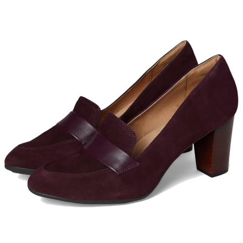 Image of SHODENSE Women Chunky Kitten Heel Pumps Shoes Round Closed Toe Slip On Suede Penny Loafers Matte Block Mid Heels Dress Loafer Almond Toe Comfort Oxford Shoes Office Work Classic Elegant 4-11 M US