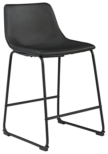 Signature Design By Ashley Centiar 24" Counter Height Modern Bucket Barstool, 2 Count, Black #TOP6