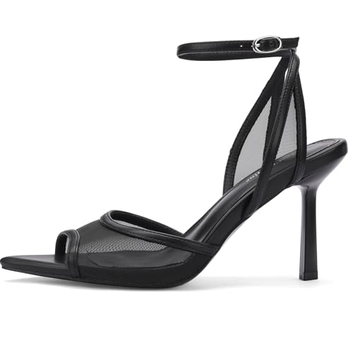 Women's Mesh Peep Toe Sandals Buckle Strap 3.14" Heel Comfortable Rubber Sole Shoes Summer for Party and Casual Occasions2