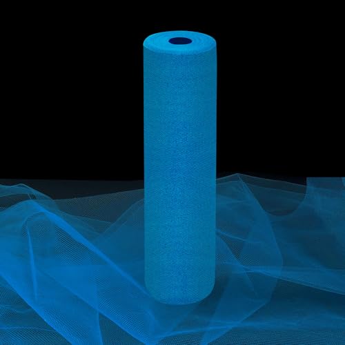 Image of Turquoise Tulle Fabric Rolls 54 Inch by 10 Yards Fabric Tulle Bolt for Wedding Decorations DIY Tutu Baby Shower Table Skirt Birthday Party Craft Supplies