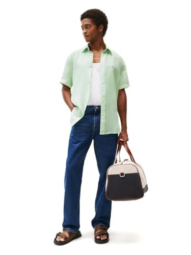 Tommy Hilfiger Men's Short Sleeve Casual Linen Button Down Shirts in Regular Fit3