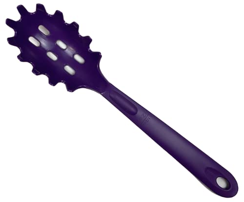Rite-Size 12 oz. Spaghetti Pasta Spoon Server, Copolymer Plastic Heat Resistant Professional Cooking Tool, Purple
