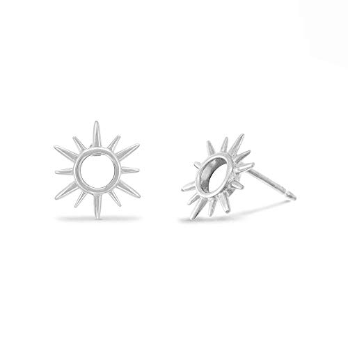 Boma Jewelry Sterling Silver Sunburst Sun Open Circle Stud Earrings2